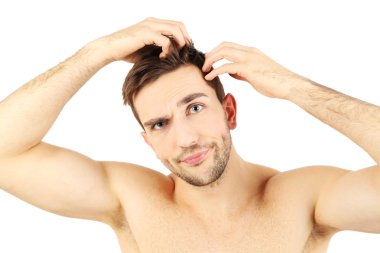 beyaz izole yakışıklı genç