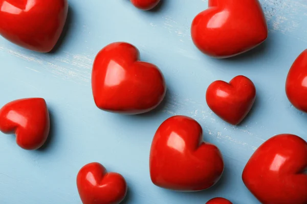 Kırmızı dekoratif Kalpler — Stok fotoğraf