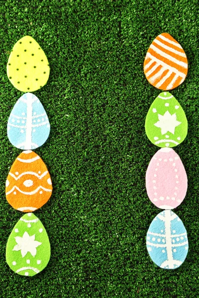 Colorful felt Easter eggs — Stock Photo, Image