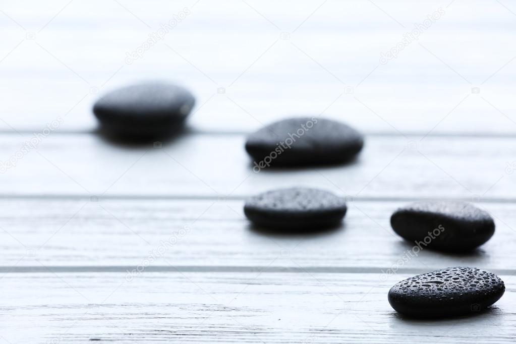 Spa stones with water drops