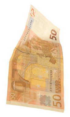 Avro banknotu beyazda izole edildi