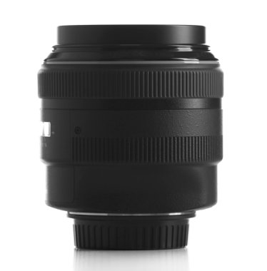 Beyaz izole kameranın lens