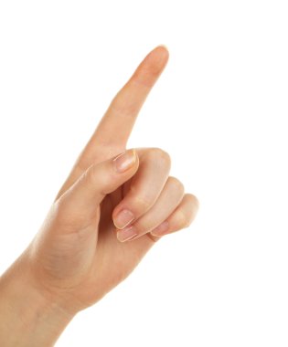 Beyaz izole kadın el hareketi