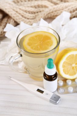 çay soğuk algınlığı, hap ve mendiller için