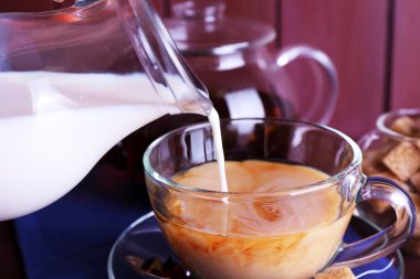 Çay ve Lump & şeker süt dökme