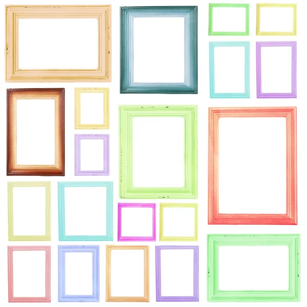 Collage of frames isolated on white — Stock Photo, Image