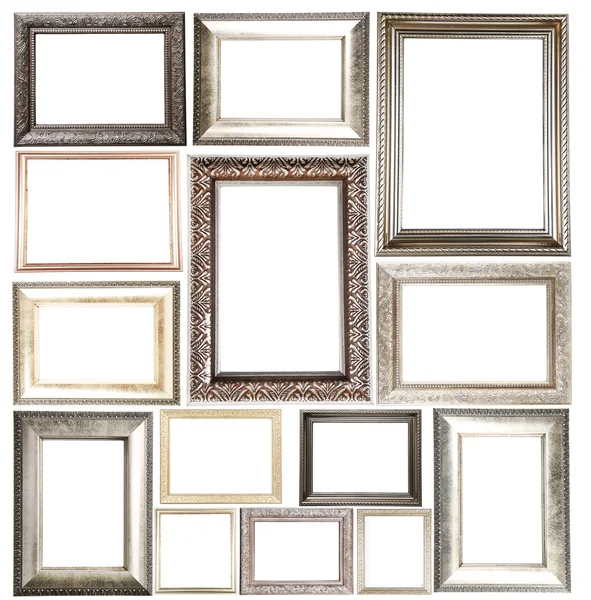 Colagem de quadros isolados em branco — Fotografia de Stock