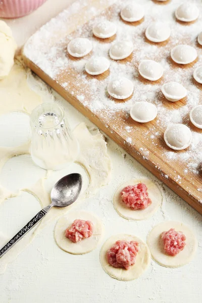 Cooking dumplings close-up — Stock Photo, Image