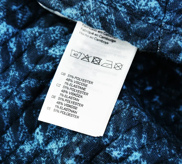 Label op kleding close-up — Stockfoto