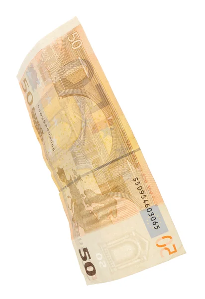 用白色隔离开的欧元钞票 — 图库照片