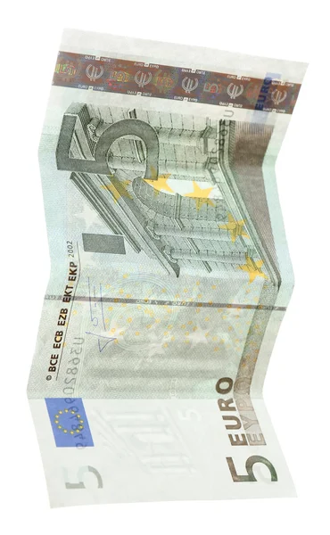 Op wit geïsoleerd eurobankbiljet — Stockfoto