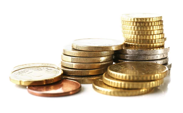Montón de monedas aisladas en blanco — Foto de Stock