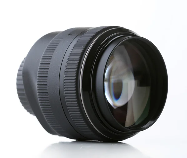Beyaz izole kameranın lens — Stok fotoğraf