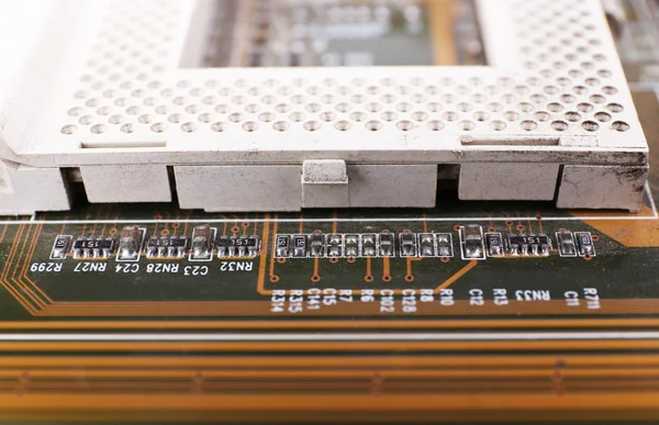 Computer motherboard, macro view — Stock Photo, Image