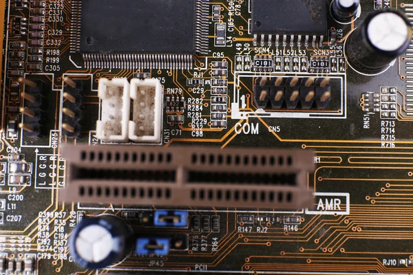 Computer motherboard, macro view — Stock Photo, Image