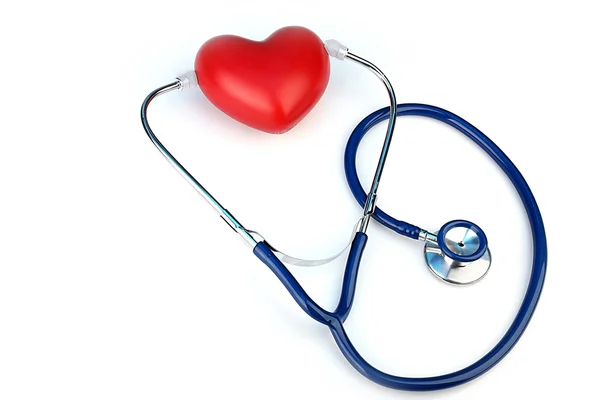 Stethoscope with heart on light background — Stock Photo, Image