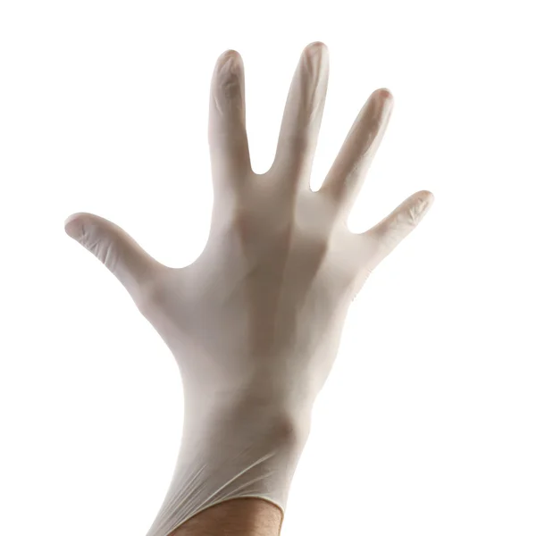 Arzt zieht Handschuhe an — Stockfoto