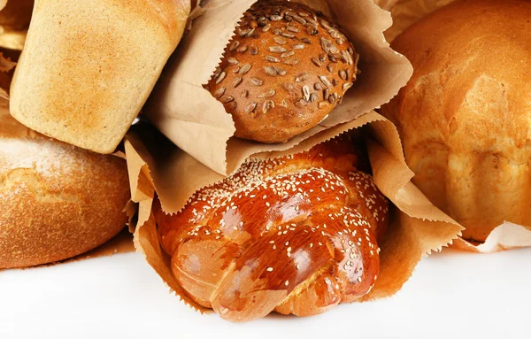 Frisches Brot in Papiertüten — Stockfoto