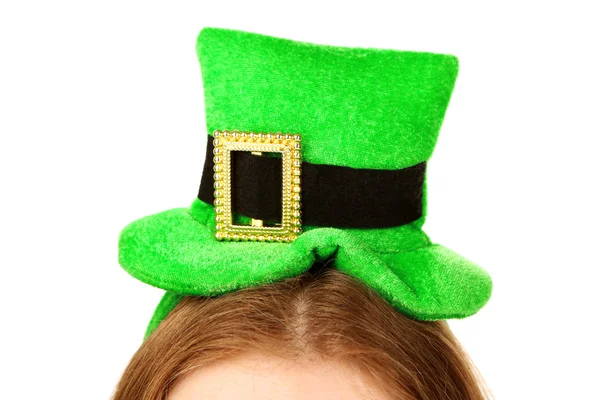 Αγίου Patricks καπέλο στο κεφάλι — Φωτογραφία Αρχείου
