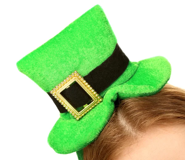 St. Patricks hat on head — Stock Photo, Image