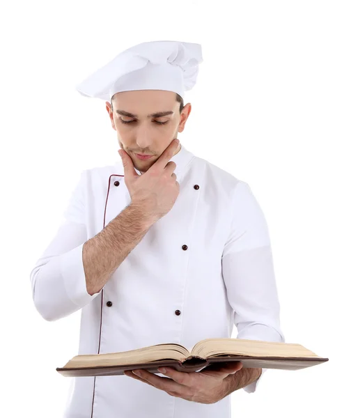 Шеф-кухар з книгою рецептів — стокове фото