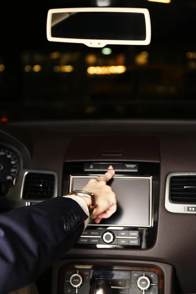 Man driving his modern car — Stock Photo, Image