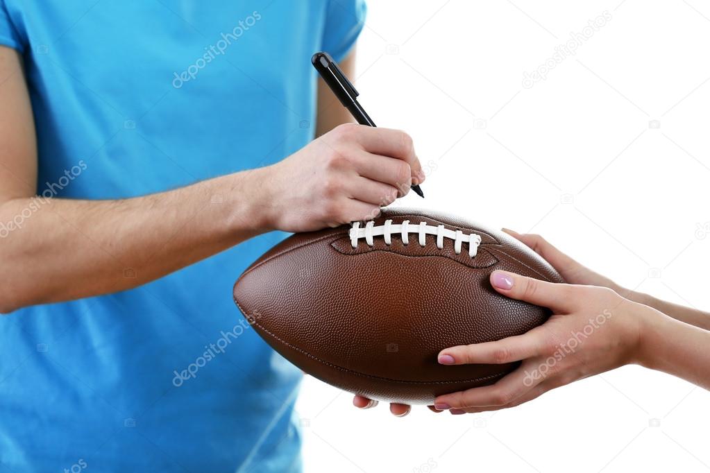 Autographs by American football star