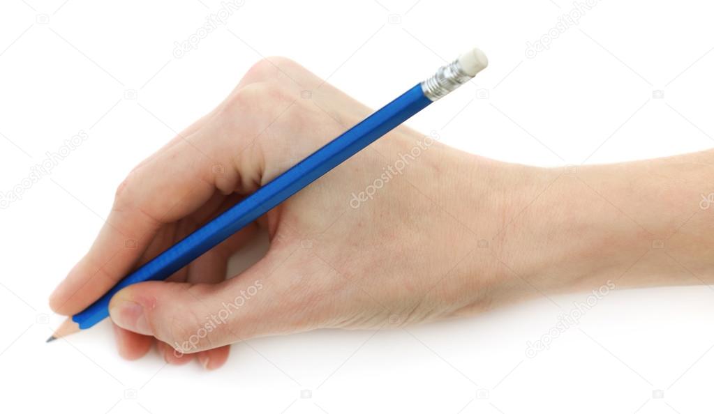 Male hand with pencil