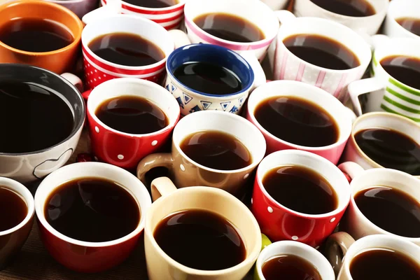 Muchas tazas de café, vista de cerca — Foto de Stock