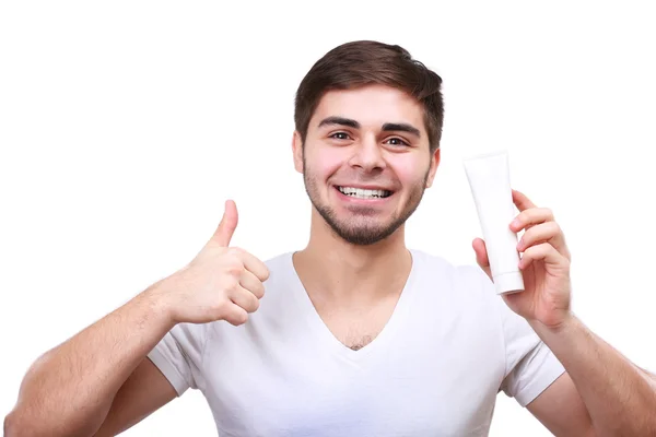 Man with toothbrush — Stock Photo, Image