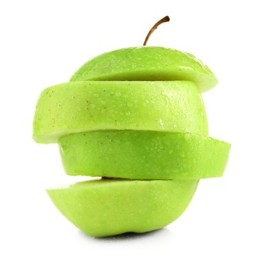 Sulu beyaz izole elma dilim