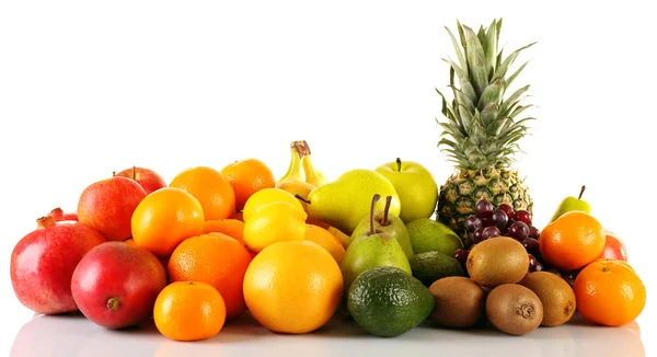 Surtido de frutas exóticas aisladas en blanco —  Fotos de Stock