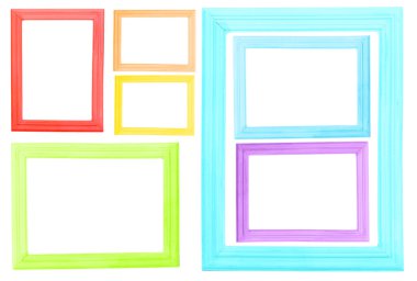 Renkli kare beyaz izole kolaj