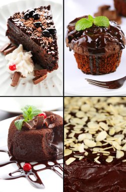Çikolatalı tatlılar kolaj