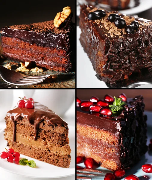 Collage aus Schokoladendesserts — Stockfoto