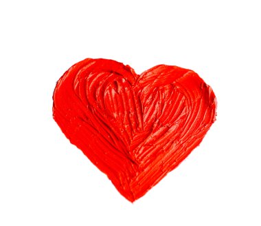 Drawing heart isolated on white