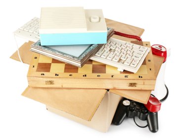 İstenmeyen şeyler üzerinde beyaz izole kutu