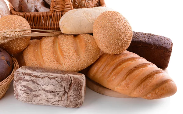 Diferente pan aislado en blanco —  Fotos de Stock