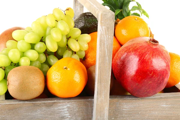 Assortment of fruits in box close-up — Stock Photo, Image