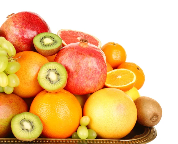 Berbagai macam buah-buahan diisolasi di atas putih — Stok Foto