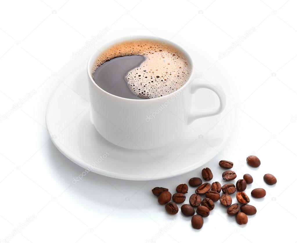 Cup of coffee isolated on white