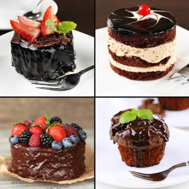 Çikolatalı tatlılar kolaj