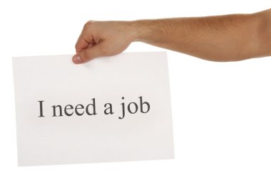 Üzerinde yazı olan bir sayfa kağıt. Beyaz tenli, erkek eli bir işe ihtiyacım var.