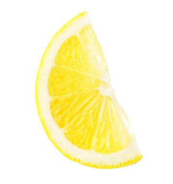 Beyaz izole limon sulu dilim