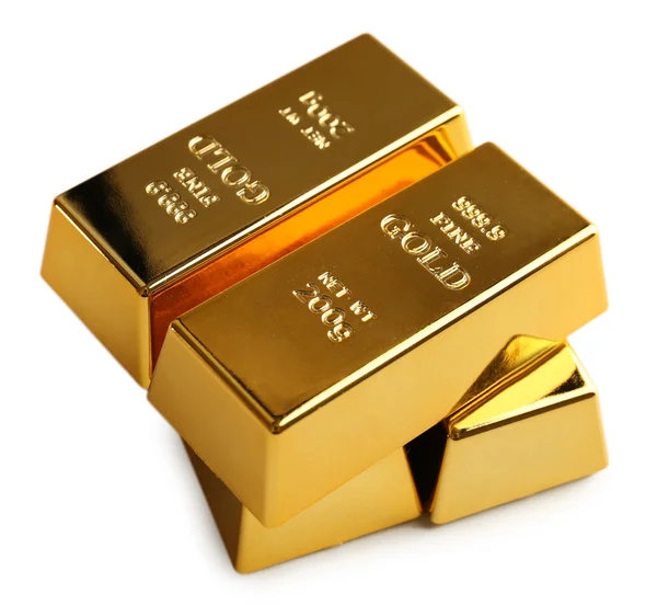 Gold bars isolated on white — Stock Photo, Image