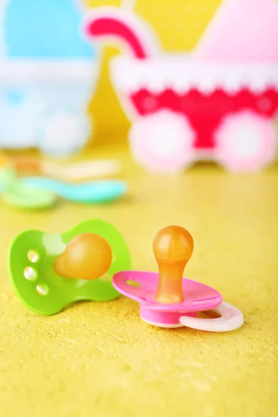 Dummy for baby, close-up, on bright background — Stock Photo, Image