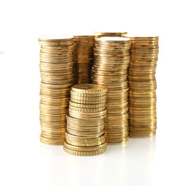 sikke üzerinde beyaz izole yığını