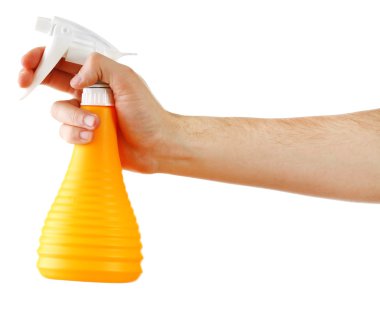 Erkek el spreyi beyaz arka plan üzerinde izole