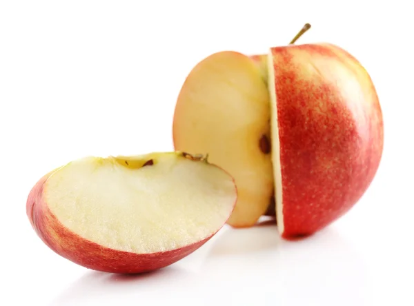 Aufgeschnittener Apfel isoliert auf weiß — Stockfoto