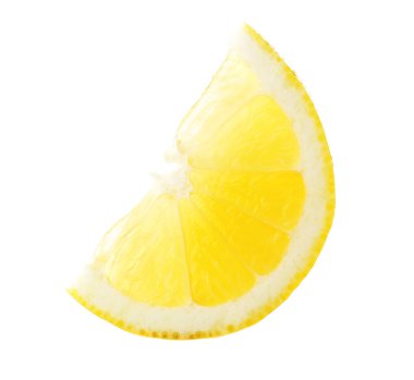 Beyaz izole limon sulu dilim